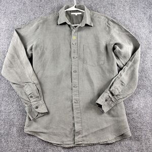 UN COIL Shirt Mens Small S Sage Green Button Down Nautical Tencel Korean Casual